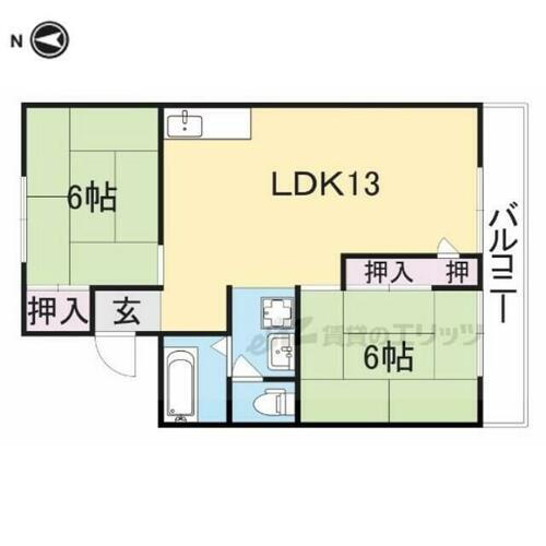 奈良県生駒市谷田町 生駒駅 2LDK アパート 賃貸物件詳細