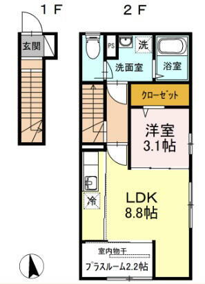 福岡県北九州市小倉北区宇佐町１丁目 香春口三萩野駅 1LDK アパート 賃貸物件詳細