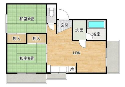 エコーハイツ千原 1階 2LDK 賃貸物件詳細