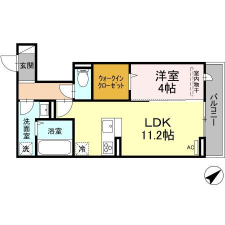 広島県福山市沖野上町２丁目 1LDK アパート 賃貸物件詳細