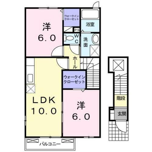 福岡県宗像市宮田２丁目 赤間駅 2LDK アパート 賃貸物件詳細
