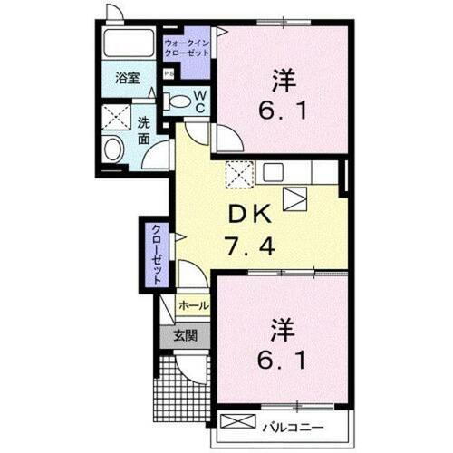 福岡県福津市津屋崎８丁目 福間駅 2DK アパート 賃貸物件詳細