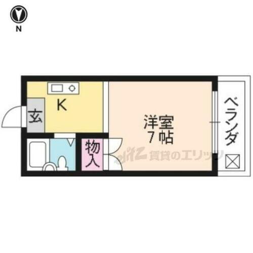 京都府京都市北区上賀茂朝露ケ原町 北大路駅 1K マンション 賃貸物件詳細