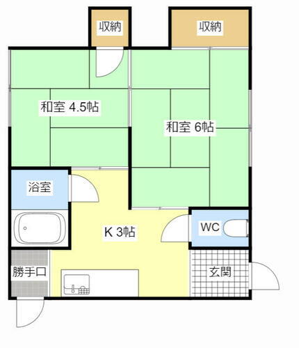 上島１丁目借家 2K 賃貸物件詳細