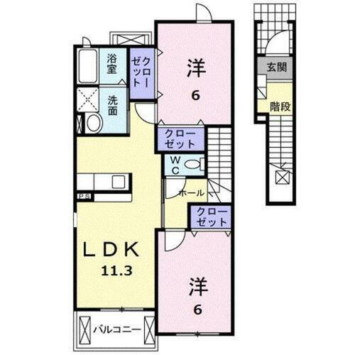 Ｐａｓｔｏｒａｌｅ　ＯＰ２ 2階 2LDK 賃貸物件詳細