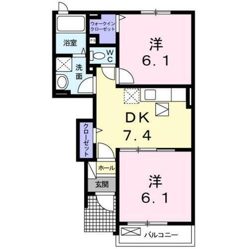 ラフレシール 1階 2DK 賃貸物件詳細