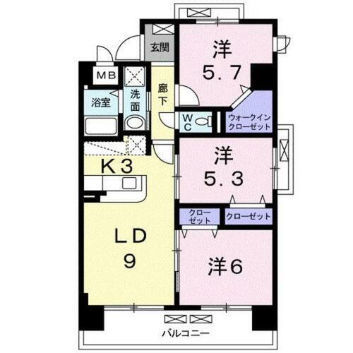グランデスカイ空港南 9階 3LDK 賃貸物件詳細