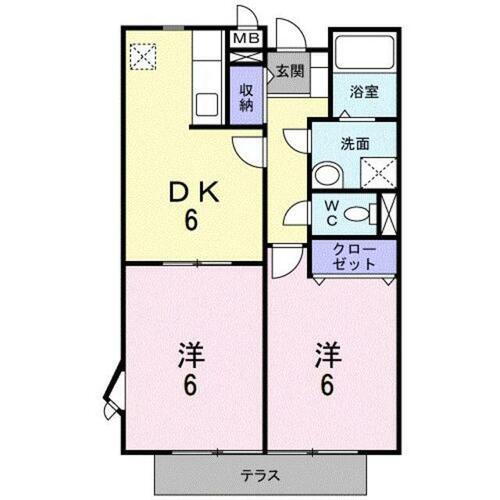 サン華 1階 2DK 賃貸物件詳細