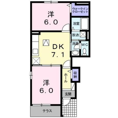 グレイス大保Ⅰ 1階 2DK 賃貸物件詳細