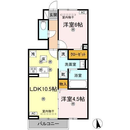愛媛県松山市吉藤５丁目 松山市駅 2LDK アパート 賃貸物件詳細