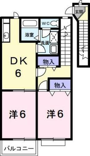 栃木県宇都宮市今宮２丁目 西川田駅 2DK アパート 賃貸物件詳細