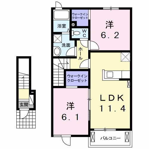 愛知県豊田市若林西町上ノ山 若林駅 2LDK アパート 賃貸物件詳細