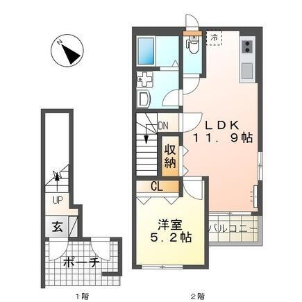 福岡県糟屋郡粕屋町戸原東２丁目 伊賀駅 1LDK アパート 賃貸物件詳細