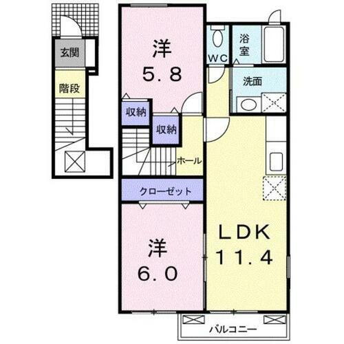 福岡県福津市西福間３丁目 福間駅 2LDK アパート 賃貸物件詳細