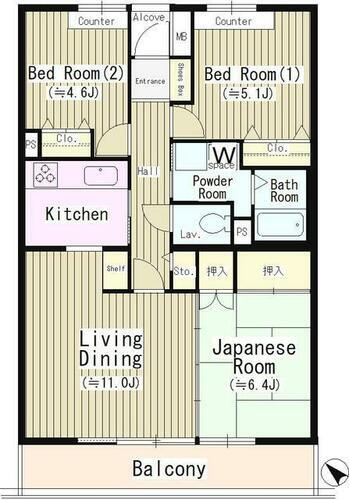 東京都杉並区上高井戸３丁目 上北沢駅 3LDK マンション 賃貸物件詳細