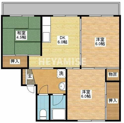 長崎県長崎市かき道３丁目 肥前古賀駅 3DK アパート 賃貸物件詳細