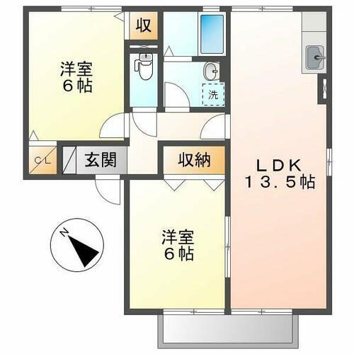 パミドール・ルーチェ　Ｃ 2階 2LDK 賃貸物件詳細
