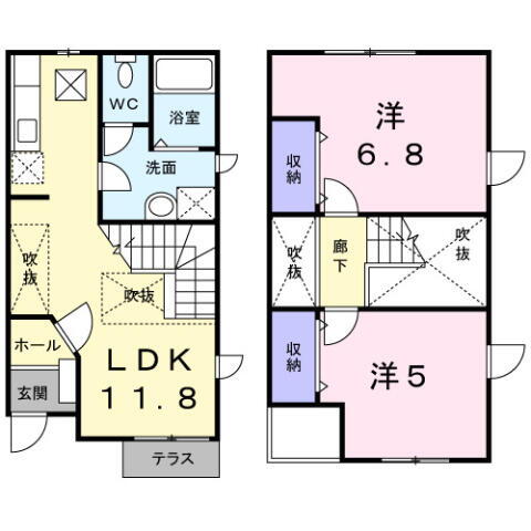 ハピネス日向 1階 2LDK 賃貸物件詳細