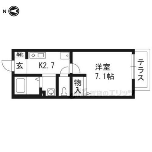 京都府向日市物集女町クヅ子 洛西口駅 1K アパート 賃貸物件詳細