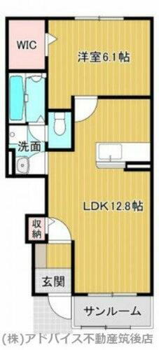 福岡県八女郡広川町大字新代 西牟田駅 1LDK アパート 賃貸物件詳細