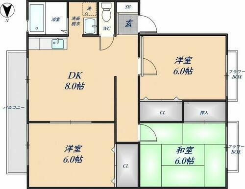 大阪府東大阪市中新開２丁目 吉田駅 3DK アパート 賃貸物件詳細