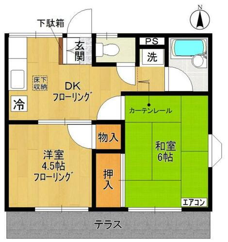 神奈川県川崎市多摩区菅馬場２丁目 稲田堤駅 2DK アパート 賃貸物件詳細