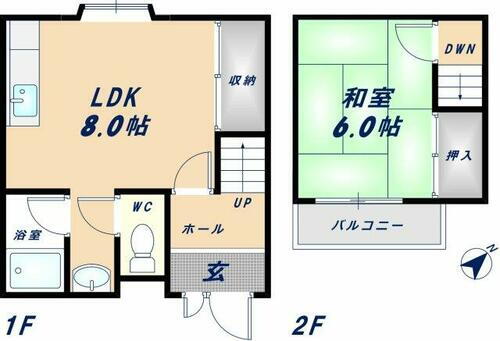 大阪府東大阪市吉田５丁目 東花園駅 1LDK アパート 賃貸物件詳細