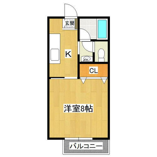 吉瀬ハイツ 2階 1K 賃貸物件詳細