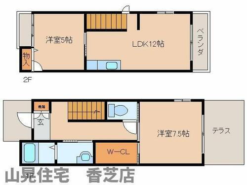 奈良県香芝市旭ケ丘２丁目 二上駅 2LDK 一戸建て 賃貸物件詳細