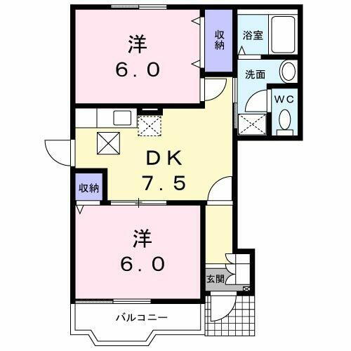 プレザントエリアＡ 1階 2DK 賃貸物件詳細
