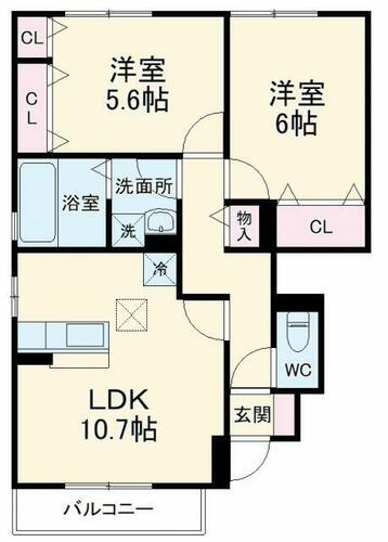 千葉県野田市桜の里３丁目 清水公園駅 2LDK アパート 賃貸物件詳細