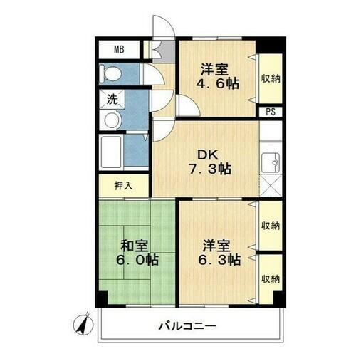 神奈川県横浜市青葉区藤が丘２丁目 藤が丘駅 3DK マンション 賃貸物件詳細