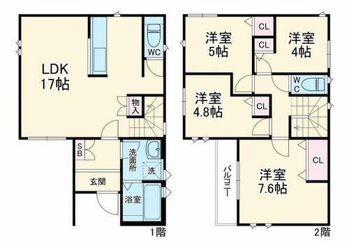 神奈川県茅ヶ崎市萩園 北茅ケ崎駅 4LDK 一戸建て 賃貸物件詳細