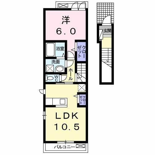 栃木県栃木市大町 新栃木駅 1LDK アパート 賃貸物件詳細