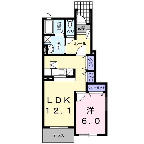 メゾン・ドゥ・アベェニールＢ 1階 1LDK 賃貸物件詳細