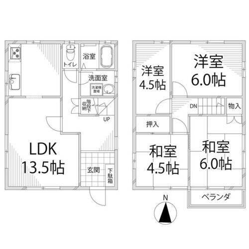 藤塚タウンハウスＢ棟 4LDK 賃貸物件詳細