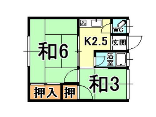 兵庫県西宮市甲子園春風町 甲子園駅 2K アパート 賃貸物件詳細