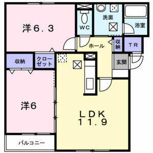 シンフォニアⅠ 2階 2LDK 賃貸物件詳細