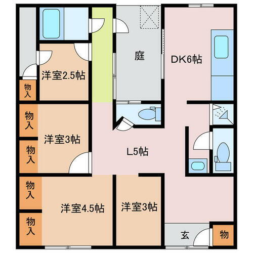 富田一色町風呂二個ハウス 4LDK 賃貸物件詳細