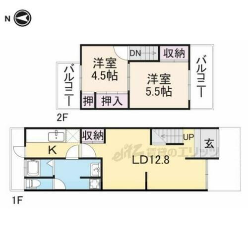 京都府京都市山科区音羽乙出町 東野駅 2LDK 一戸建て 賃貸物件詳細