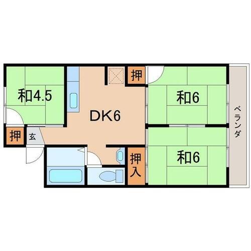 福島県福島市渡利字八幡町 福島駅 3DK アパート 賃貸物件詳細
