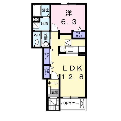 カーサプラシード 1階 1LDK 賃貸物件詳細