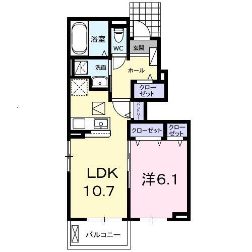 バイリン 1階 1LDK 賃貸物件詳細