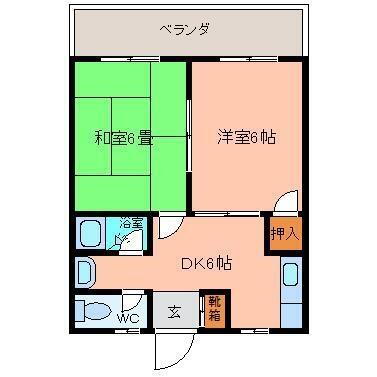 金城アパートＢ棟 3階 2DK 賃貸物件詳細