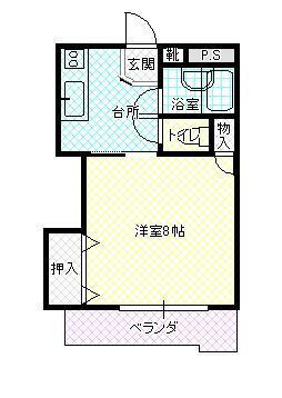 Ｆハイツ 2階 1K 賃貸物件詳細