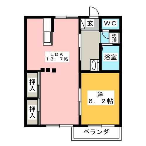 長野県長野市合戦場２丁目 篠ノ井駅 1LDK アパート 賃貸物件詳細