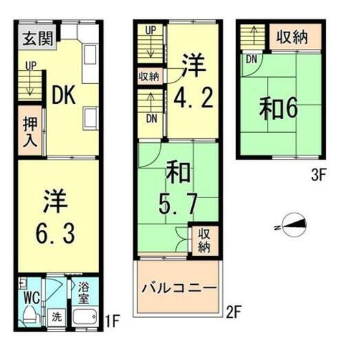 兵庫県尼崎市宮内町２丁目 賃貸一戸建て