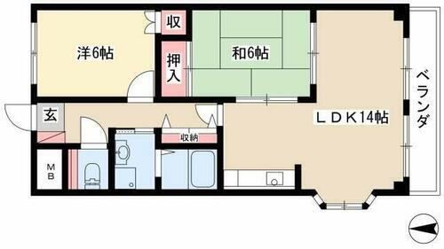 ウィン・ベルⅡ 3階 2LDK 賃貸物件詳細