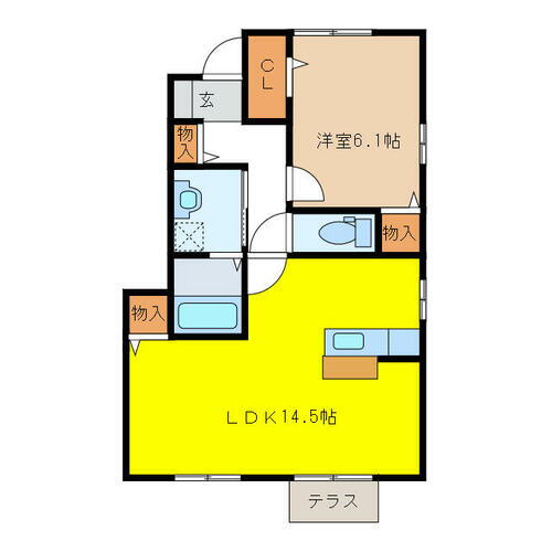 セジュール三松 1階 1LDK 賃貸物件詳細