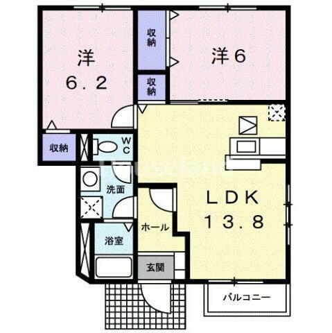 モンテフィールドⅠ 1階 2LDK 賃貸物件詳細